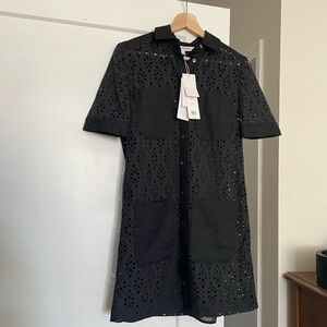 VERONICA BEARD • rafaela black eyelet mini dress